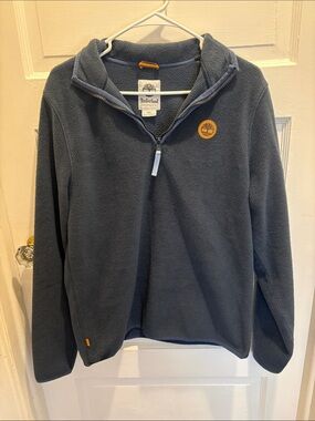 Timberland Men's Dark Blue Half-Zip Fleece Pullover